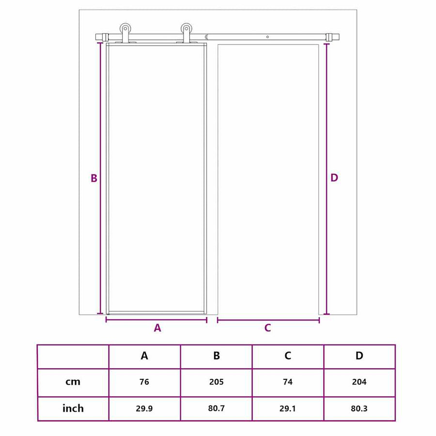 Sliding Door 3-Panel ESG Glass and Aluminium 76x205 cm Black