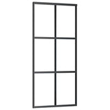 Sliding Door ESG Glass and Aluminium 90x205 cm Black