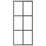 Sliding Door ESG Glass and Aluminium 90x205 cm Black