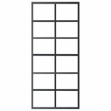 Sliding Door ESG Glass and Aluminium 90x205 cm Black