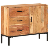 Sideboard 88x30x73 cm Solid Acacia Wood - Close-Up Angle