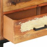 Sideboard 88x30x73 cm Solid Reclaimed  Wood - Close-Up Angle