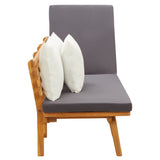 Garden Day Bed 200x65 cm Solid Wood Acacia - Rear View