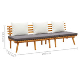 Garden Day Bed 200x65 cm Solid Wood Acacia - Extra Image