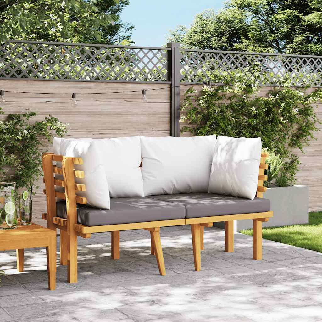 2-Seater Garden Sofa with Cushions Solid Acacia Wood