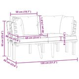 2-Seater Garden Sofa with Cushions Solid Acacia Wood - Low Angle