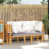 2-Seater Garden Sofa with Cushions Solid Acacia Wood