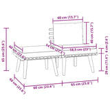 3 Piece Garden Lounge Set with Cushions Solid Acacia Wood - Low Angle
