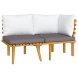 2 Piece Garden Lounge Set with Cushions Solid Acacia Wood