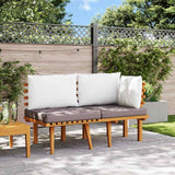 2 Piece Garden Lounge Set with Cushions Solid Acacia Wood - Side View