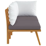 2 Piece Garden Lounge Set with Cushions Solid Acacia Wood - 45-Degree Angle