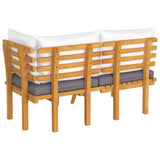 2 Piece Garden Lounge Set with Cushions Solid Acacia Wood - Rear View