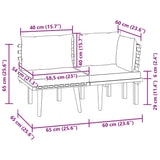 2 Piece Garden Lounge Set with Cushions Solid Acacia Wood