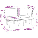 2 Piece Garden Lounge Set with Cushions Solid Acacia Wood - Low Angle