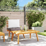 2 Piece Garden Lounge Set with Cushions Solid Acacia Wood - Side View