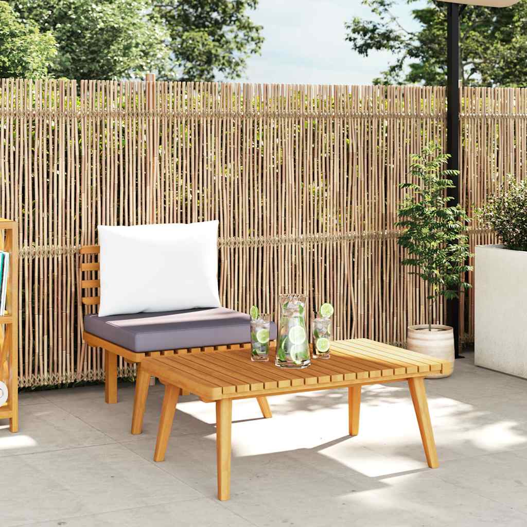 2 Piece Garden Lounge Set with Cushions Solid Acacia Wood