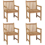 Outdoor Chairs 4 pcs Solid Teak Wood