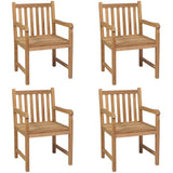 Outdoor Chairs 4 pcs Solid Teak Wood