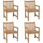 Outdoor Chairs 4 pcs Solid Teak Wood