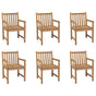Outdoor Chairs 6 pcs Solid Teak Wood