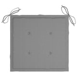 Garden Chairs 4 pcs with Grey Cushions Solid Teak Wood - Close-Up Angle