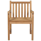 Garden Chairs 4 pcs with Cream Cushions Solid Teak Wood - Side View