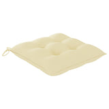 Garden Chairs 4 pcs with Cream White Cushions Solid Teak Wood