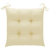 Garden Chairs 6 pcs with Cream White Cushions Solid Teak Wood - Extra Image