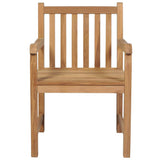 Garden Chairs 8 pcs with Anthracite Cushions Solid Teak Wood - Side View