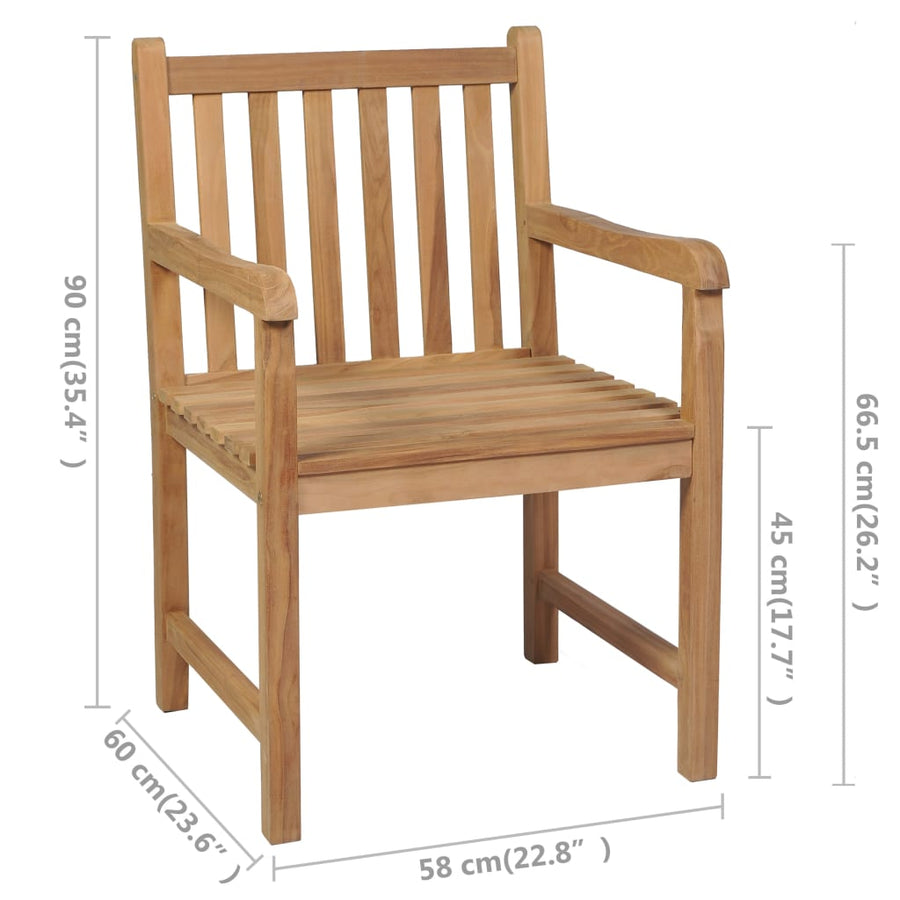 Garden Chairs 8 pcs with Grey Cushions Solid Teak Wood