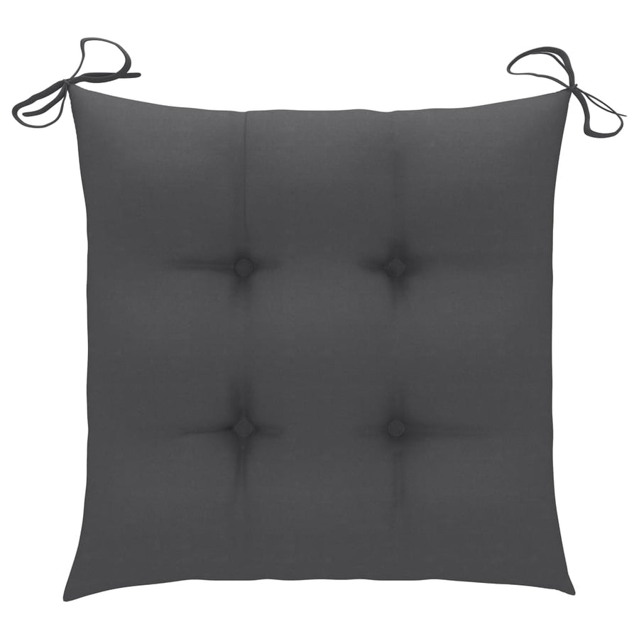 Garden Chairs 8 pcs with Anthracite Cushions Solid Teak Wood