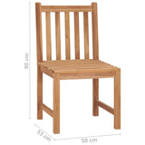Garden Chairs 4 pcs Solid Teak Wood - Low Angle
