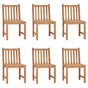 Garden Chairs 6 pcs Solid Teak Wood