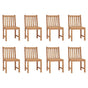 Garden Chairs 8 pcs Solid Teak Wood