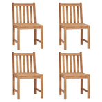 Garden Chairs 4 pcs with Cushions Solid Teak Wood