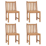 Garden Chairs 4 pcs with Cushions Solid Teak Wood - Front View