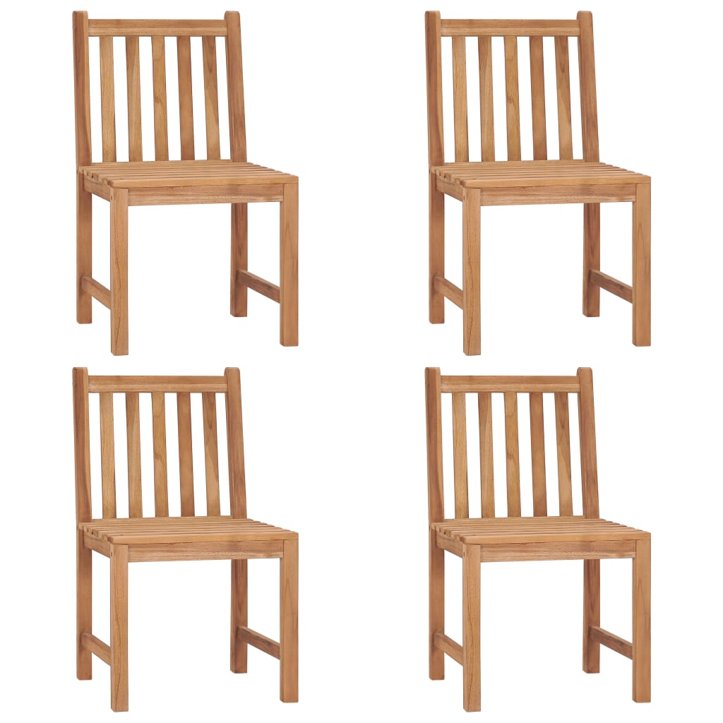 Garden Chairs 4 pcs with Cushions Solid Teak Wood