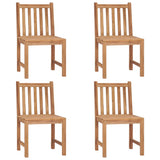 Garden Chairs 4 pcs with Cushions Solid Teak Wood - Side View