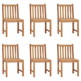Garden Chairs 6 pcs with Cushions Solid Teak Wood