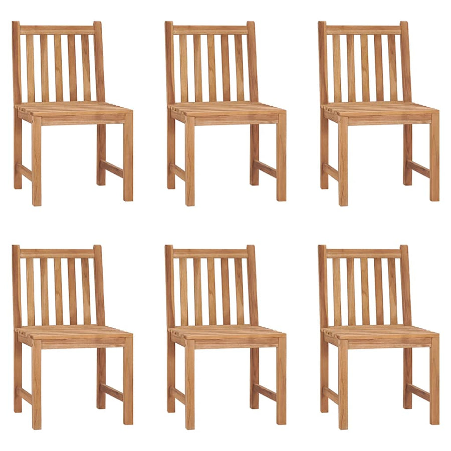 Garden Chairs 6 pcs with Cushions Solid Teak Wood