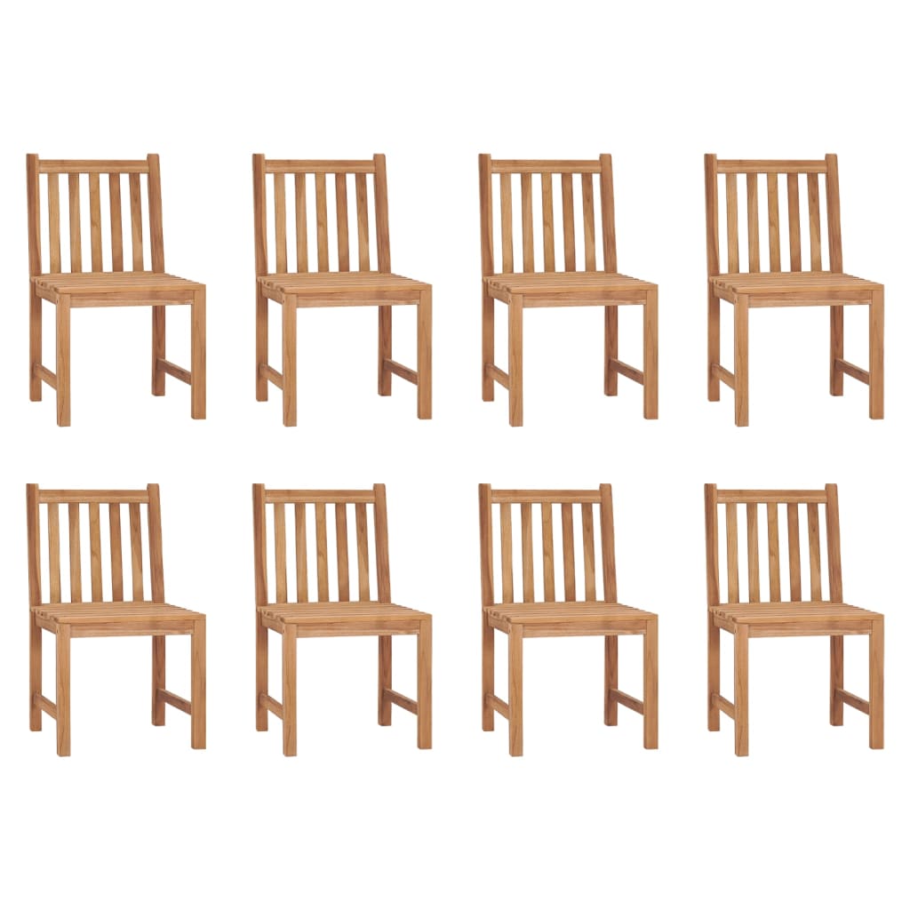 Garden Chairs 8 pcs with Cushions Solid Teak Wood