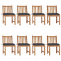 Garden Chairs 8 pcs with Cushions Solid Teak Wood