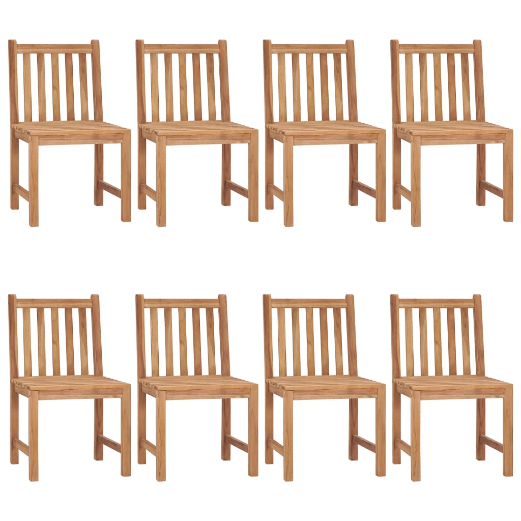 Garden Chairs 8 pcs with Cushions Solid Teak Wood