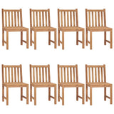 Garden Chairs 8 pcs with Cushions Solid Teak Wood