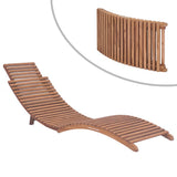 Folding Sun Loungers 2 pcs Solid Teak Wood - Side View