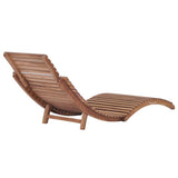 Folding Sun Loungers 2 pcs Solid Teak Wood - Rear View