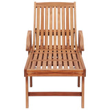 Sun Loungers 2 pcs with Beige Cushion Solid Teak Wood