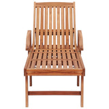 Sun Loungers 2 pcs with Blue Cushion Solid Teak Wood