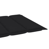 Sun Loungers 2 pcs with Black Cushion Solid Teak Wood - Extra Image