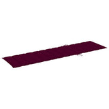 Sun Loungers 2 pcs with Wine Red Cushion Solid Teak Wood - Extra Image